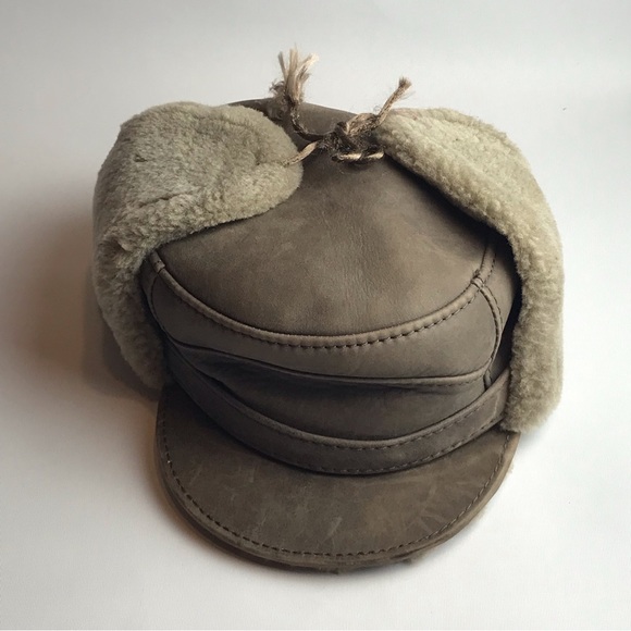 R&V Hat Wear | Accessories | Vintage Rv Hat Wear Sheepskin Leather ...